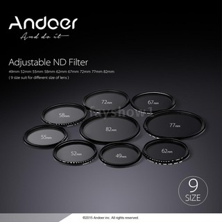 F&S Andoer 82mm ND Fader Neutral densidad ajustable ND2 a ND400 filtro Variable (1)