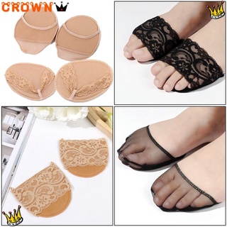 CROWN 1 Pair Useful High Heels Cushions Absorbs Sweat Foot Pain Care Women Forefoot Pads Anti-slip Invisible Comfortable Breathable Forefoot Insoles/Multicolor