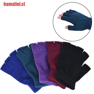 [hamaliel] 1 par de guantes suaves sin dedos/guantes de punto cálidos para mujeres y hombres