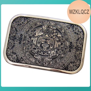 Wzklqcz hebilla De cinturón occidental con estampado De calendario Azteca De Sol/hebilla De plata