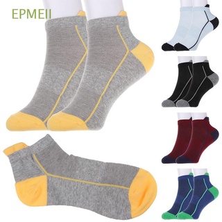EPMEII Hot Organic Cotton Outdoor Breathable Men Sports Socks Cycling Ankle Socks Sweat Absorption Basketball Knit Short Thin/Multicolor