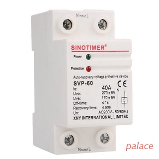 palace 230v ac 40a din rail recovery over under voltage protector dispositivo auto-resetting