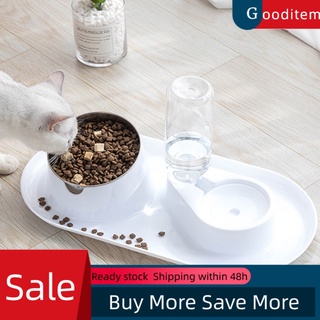 Gooditem acero inoxidable gatos perros agua alimentos doble alimentación cuencos alimentador para mascotas suministros