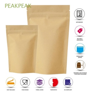 Peakpeak bolsa de papel resellable de grado alimenticio bolsa de papel Kraft bolsa de almacenamiento
