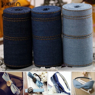suchenn jumper jeans cinta de tela arco ropa decoraciones cinta de mezclilla doble cara gorra diy clip accesorios artesanía costura/multicolor