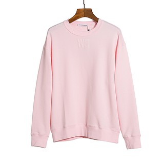 ❤❀ Unisex ❤Aw nueva letra suelta impresa algodón casual manga larga cuello redondo suéter (5)