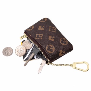 Lanfy flor impresión Mini monedero pequeño llavero bolso decorativo bolsa de cremallera monedero de cuero impreso clásico bolsillo moneda bolsa de monedas Multicolor (4)