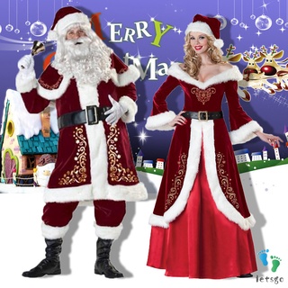 traje de navidad de santa claus traje de traje de adulto pareja rendimiento conjunto de traje