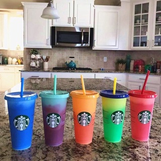 starbucks taza de agua reutilizable colección verano cambio de color creativo