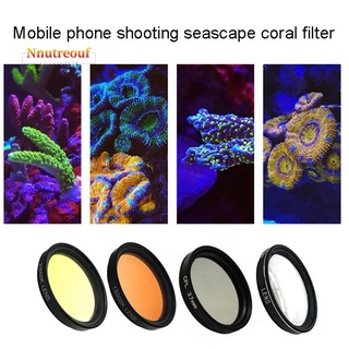 acuario smartphone lente de cámara filtro 4 en 1 kit amarillo naranja lente filtro para coral arrecife acuario fotografía