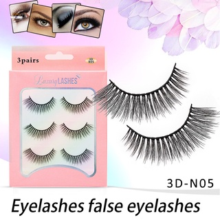 3 Pairs False Eyelashes Naturally Upturned Cross Detail Multi-Layer Faux Lashes Extension Reusable 3D Long Eye Makeup