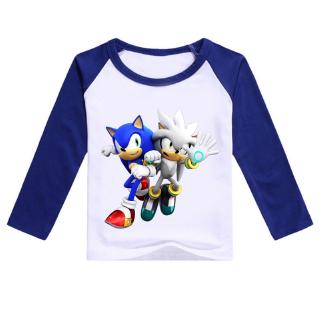 Sonic the Hedgehog niños manga larga T-shirt niños camiseta niños camiseta niños algodón camisetas