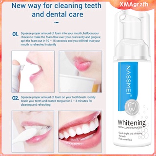 60ml dientes blanqueamiento dental pasta de dientes encías reparando refrescante espuma mousse (2)