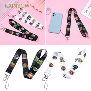RAINBOW High Quality Star wars Cute Lanyard Yoda Baby Polyester Removable Durable Cartoon Hanging Rope/Multicolor (1)