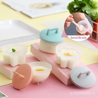 QA·WORTHBUY 4 Pcs/Set Molde de plástico para hervir huevos para niños, utensilio de cocina para hornear huevos con cepillo