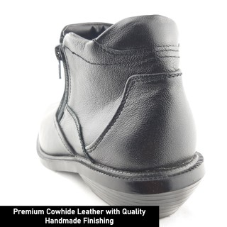ready stock: uniforme kulit, formal, bota, polis, john henry, hombre, zapato de cuero formal, doble cremallera jh17311 (7)