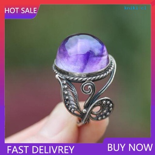jz_ anillo de dedo de hoja tallada con diamantes de imitación morados para dama antigua regalo de joyería para fiestas