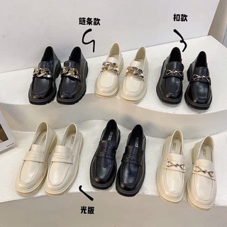 Small leather shoes female British style 2021 spring and autumn new wild thick-soled loafers summer thin soft leather retro single shoes