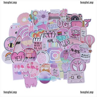 53 pzs stickers Kawaii rosados divertidos para equipaje/scrapbook maleta/portátil/automóvil/fengfei+stock