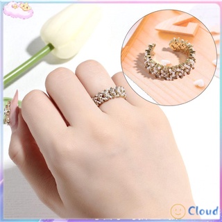 nube moda ajustable anillo de dedo mujeres niñas anillo de dedo circón perla anillo abierto regalo creativo lujo imitación perlas brillante popular accesorios forefinger anillo