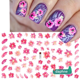Daphne Sliders Flor De cerezo De Arte De uñas decoración Diy Para manicura De verano diseño simple Flor De uñas Arte Sticker 3d Sakura