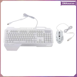 juego de ratón con teclado con cable arco iris retroiluminado mecánico para pc portátil