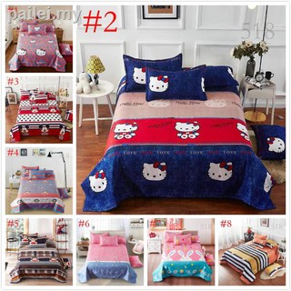 lindo hello kitty mickey sábana de cama queen /king size sábanas planas funda de almohada conjuntos (1)
