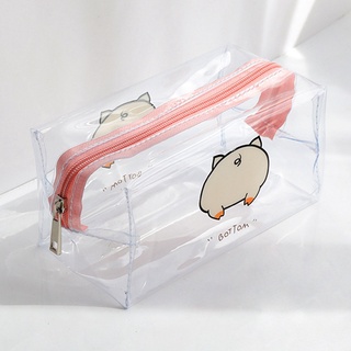 Bolsa de lápices transparente bolsa de cosméticos portátil bolsa de almacenamiento de artículos de tocador (7)