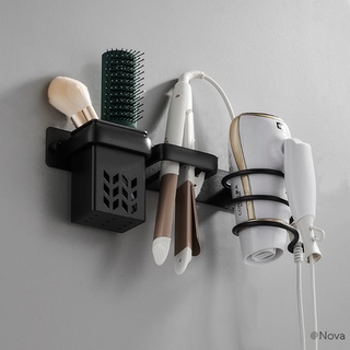 Soporte para secador de pelo montado en la pared del cabello peinado herramienta organizador para baño multifuncional ahorro de espacio estante de almacenamiento (3)