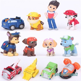 [Prosperityus2] 12 piezas de moda Nickelodeon Paw Patrol Mini figuras de juguete Playset Cake Toppers