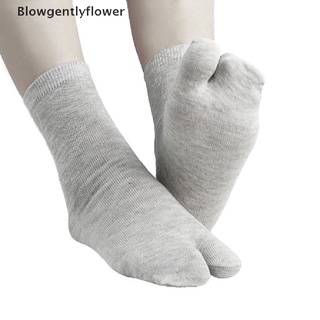 Blowgentlyflower 2pair Japanese Style Tabi Toe Socks Cotton Men Women Bamboo Fiber Socks BGF
