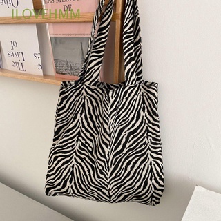 ILOVEHMM Girls Tote Handbags Large Capacity Messenger Bag Shoulder Bag Women Zebra-stripe Fashion Canvas Crossbody Bags