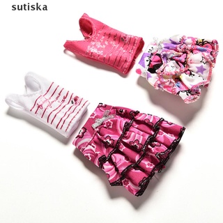 sutiska 2 unids/set falda de manga corta camiseta para barbies niños muñeca ropa tutú falda cl