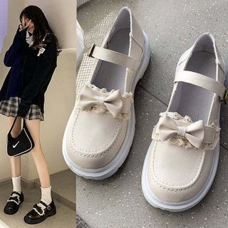 Pequeños Zapatos De Cuero Mujer 2021 Nuevo Otoño E Invierno Japonés Lolita Jk Arco Mary Jane Fondo Grueso Negro Individual S