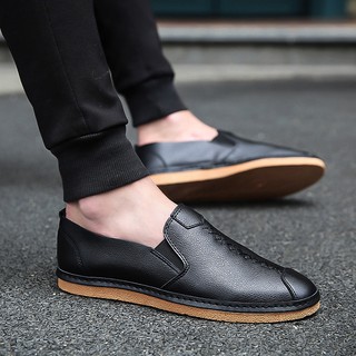 Hombre Casual Slip-On zapatos planos negro