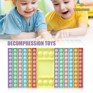 gran tamaño pop it juego fidget juguete de silicona arco iris tablero de ajedrez burbuja sensorial juguetes alivio del estrés regalos