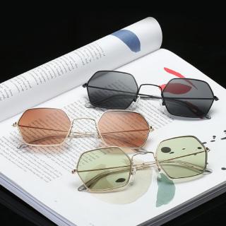 lentes de sol cuadrados de metal de gran tamaño uv400 para mujer