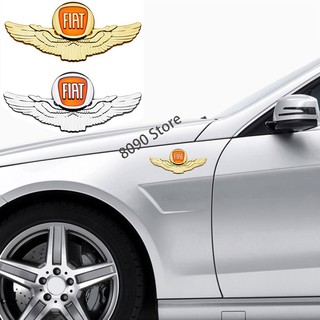 10.8x4cm Modified Metal Angle Wings Car Window Sticker Auto Body Emblem Badge Trunk Decal for Fiat Tipo 500 Punto Stilo Bravo Siena
