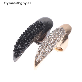 'flymesitbghy - anillos de uñas falsos/góticos con pedrería de diamantes de imitación [cl] (2)