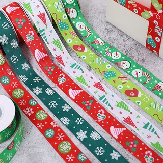 gogoup artesanía accesorios christmasn cinta impresa caja de regalo envoltura grosgrain cintas decoración de tarjeta diy bowknot suministros de fiesta hechos a mano feliz navidad navidad (4)
