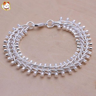 Nueva pulsera de cadena de espina de pescado de plata de ley 925 para regalo de mujeres