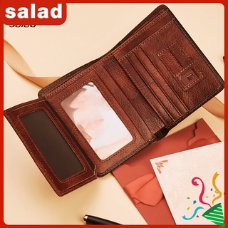 [SA] cartera Retro Vintage de cuero sintético Trifold cartera bolsillo delantero para uso diario (1)