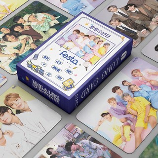 55 Unids/set Kpop BTS Lomo Tarjetas Nuevo Álbum De Fotos FESTA V Jimin Jung kook HD Impresión De Alta Calidad Postales
