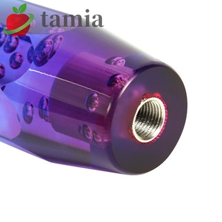 tamia - pomo de palanca de cambios manual de burbujas de cristal, color azul y púrpura (8)