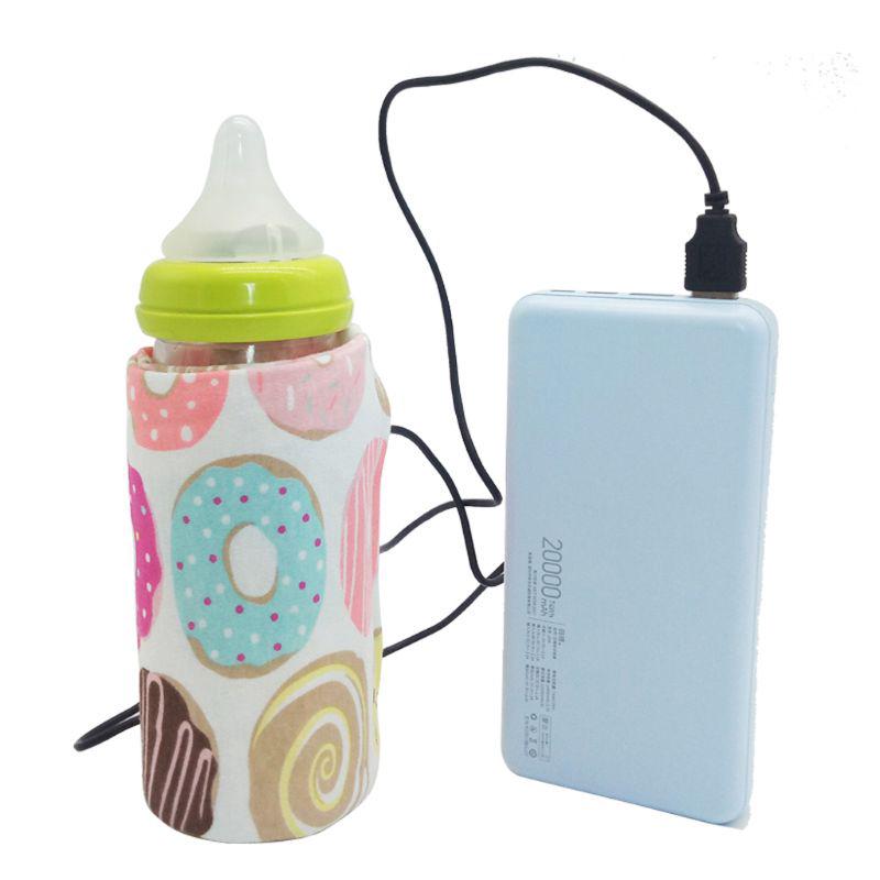 USB leche calentador de agua de viaje cochecito aislado bolsa bebé enfermería botella calentador