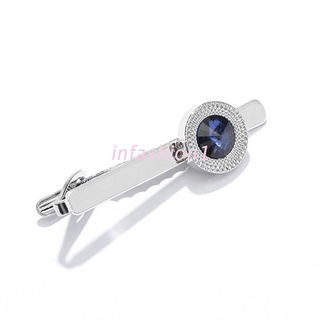 Inf nuevo estilo Simple Metal cristal plata corbata Clip para hombres boda corbata broche Clip
