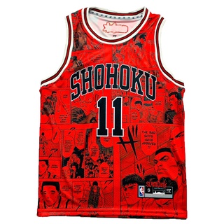 Rukawa Shohoku Jersey # 11 SLAM DUNK Rojo ANIME Personalizado Swingman Baloncesto Camiseta Tops