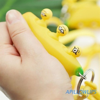 APILLOWLIPS Banana Keychain Pendant Squeeze Toy Stress Relief Novelty Gag Toys Kid Toy Gift