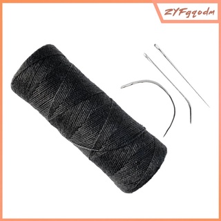 1pc Strong Hair Track Weft Weave Sew Thread & Needle \\\"J+I+C\\\" Clip-in Black
