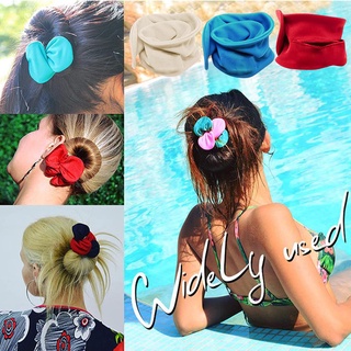 elástico para el pelo bun maker conveniente tela de las mujeres elegante giro banda de pelo para el verano